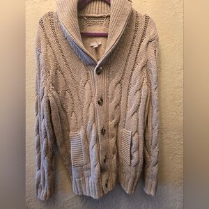 Grayson & Dunn Chunky Cable Knit Shawl Collar Cardigan | XL Oversized